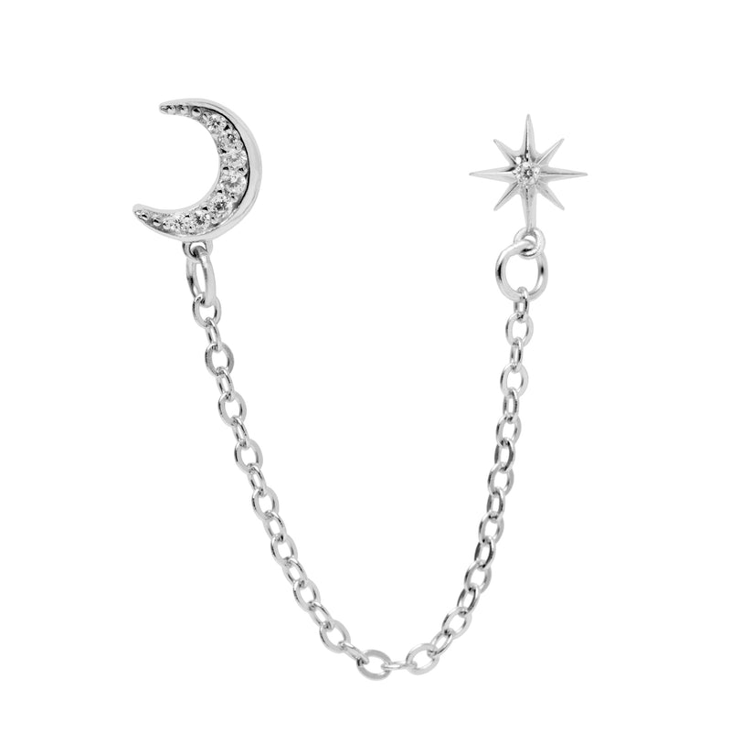 Celestial Chain Stud Earrings